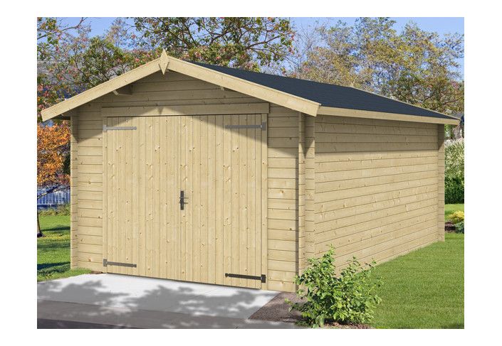GARAGE bois brut madriers 28 MM - 17 m2
