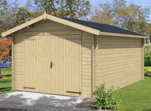 GARAGE bois brut madriers 28 MM - 17 m2