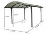 CARPORT ALUMINIUM TOIT CINTRÉ EN POLYCARBONATE REA