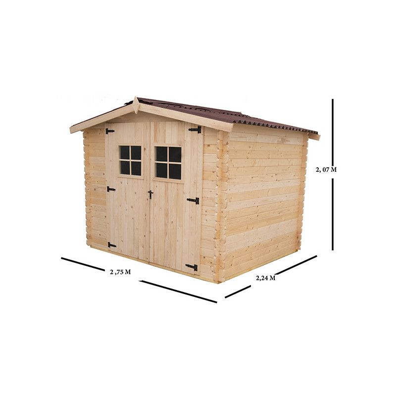 Abri de jardin en bois 6 m2 - l332xP222xH232cm - Cabanon jardin