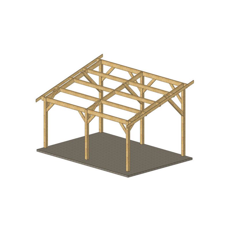 Abri Une Pente, Bois DOUGLAS Français 500cmx1250cm, V1P50X125,CPBF