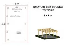 OSSATURE BOIS DOUGLAS MONO-PENTE 15m2