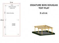 OSSATURE DOUGLAS MONO-PENTE 18m2