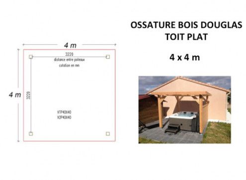 OSSATURE DOUGLAS TOIT PLAT 16m2