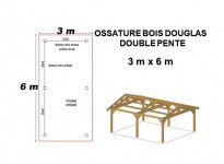 OSSATURE DOUGLAS MONO-PENTE 18m2