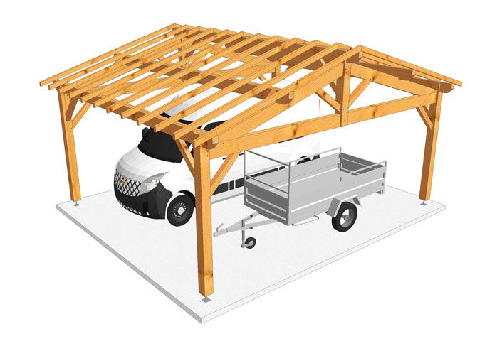 CHARPENTE BOIS TENON/MORTAISE 2 PANS - 35M2