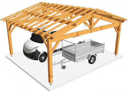 CHARPENTE BOIS TENON/MORTAISE 2 PANS - 35M2