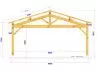 CHARPENTE BOIS TENON/MORTAISE 2 PANS - 35M2 - DIMENSIONS