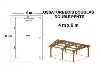 OSSATURE DOUGLAS DEUX PENTES SYMÉTRIQUES 24m2