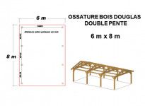 OSSATURE MOISEE BOIS DOUGLAS DEUX PENTES SYMÉTRIQUES 48m2