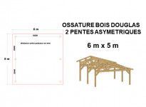 OSSATURE DOUGLAS DEUX PENTES SYMÉTRIQUES 30m2