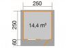 ABRI BOIS 28 MM AVEC PLANCHER - 6.25 m2 au sol