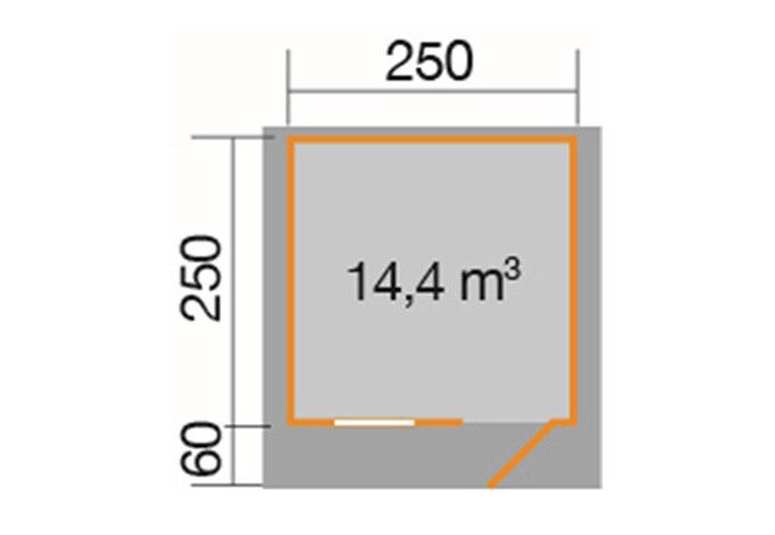 ABRI BOIS 28 MM AVEC PLANCHER - 6.25 m2 au sol