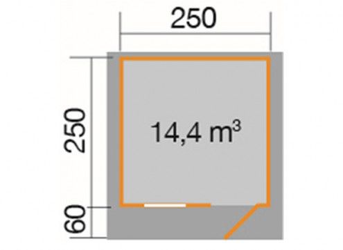 ABRI BOIS 28 MM AVEC PLANCHER - 6.25 m2 au sol