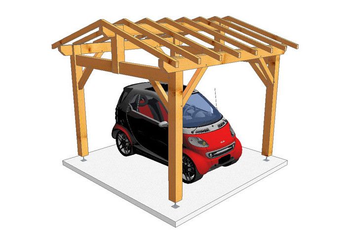 CHARPENTE BOIS TENON/MORTAISE DOUBLE PENTE - 12M2