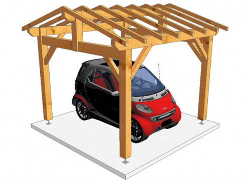 CHARPENTE BOIS TENON/MORTAISE DOUBLE PENTE - 12M2