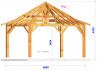 CHARPENTE BOIS TENON/MORTAISE OCTOGONALE - 35M2