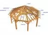CHARPENTE BOIS TENON/MORTAISE OCTOGONALE - 35M2