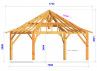 CHARPENTE BOIS TENON/MORTAISE OCTOGONALE - KIOSQUE DE JARDIN