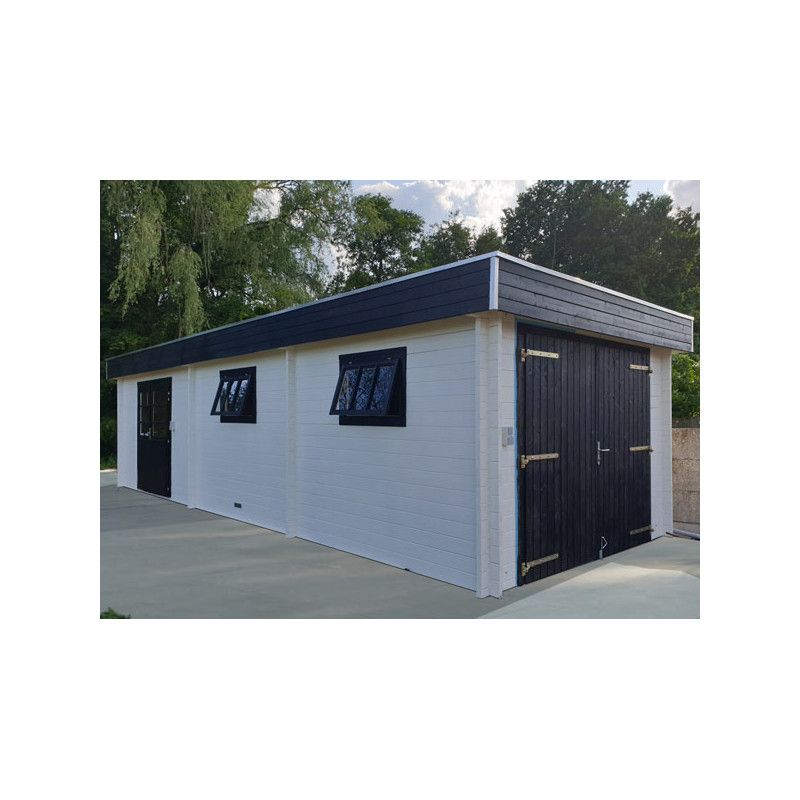 Garage Bois toit plat couverture EPDM - 27m2