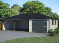 Garage bois avec auvent - 54.50m2