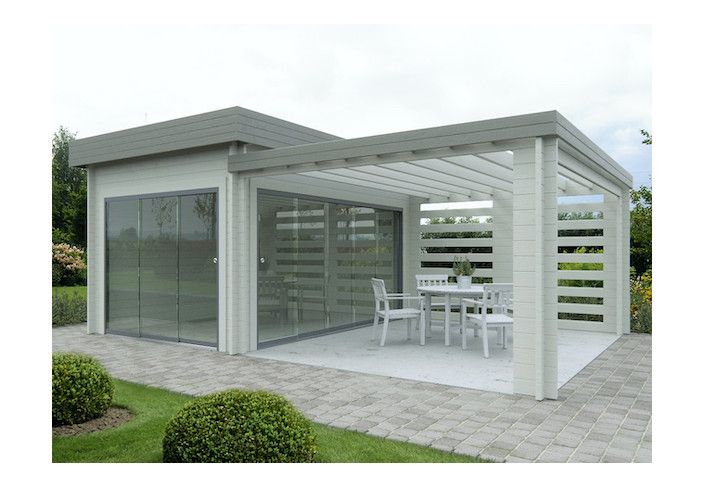 Bureau de jardin design avec terrasse