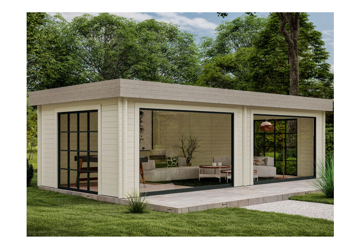 Chalet design madriers bois 45mm - 31 m2