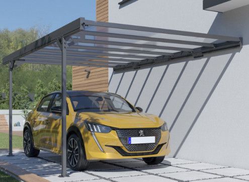 Carport alu ou métal adossé, un kit pour garder sa voiture à l'abri près de  chez soi !