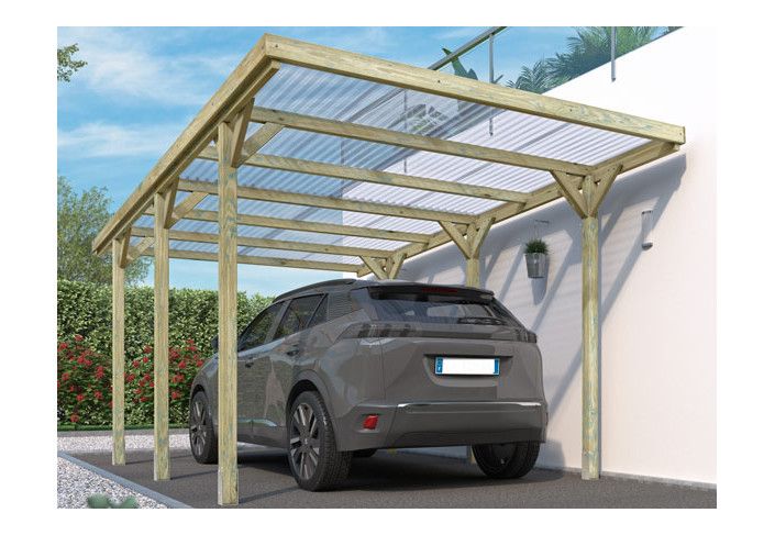 ABRI VOITURE BOIS TRAITE 15.6M2