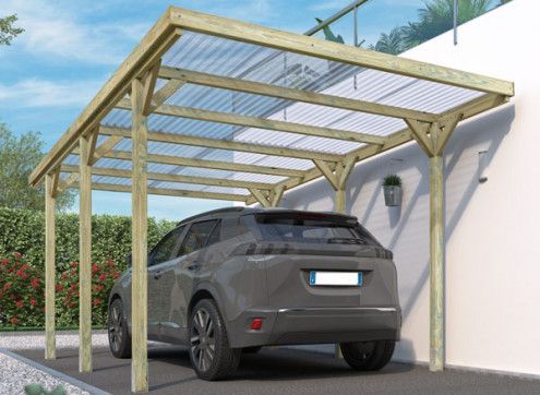 ABRI VOITURE BOIS TRAITE 15.6M2