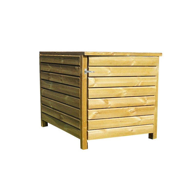 Binto cache poubelle pour 2 poubelles, bois massif