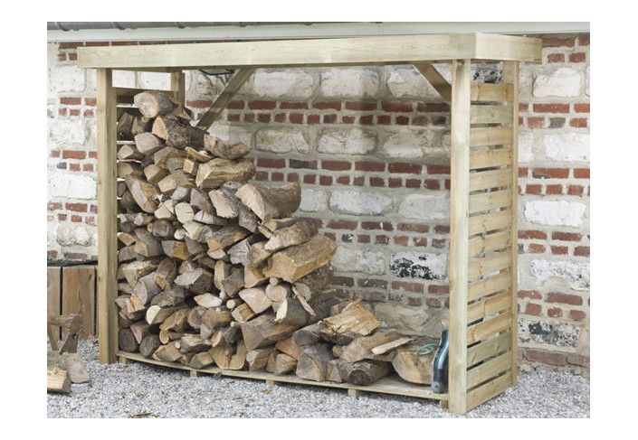 Bûcher bois traité avec plancher - 2.8m3