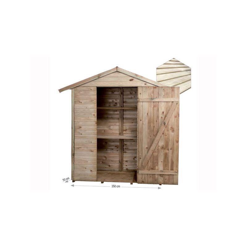 Cache poubelle bois autoclavé double 150 x 90 x 120 cm - FORESTA