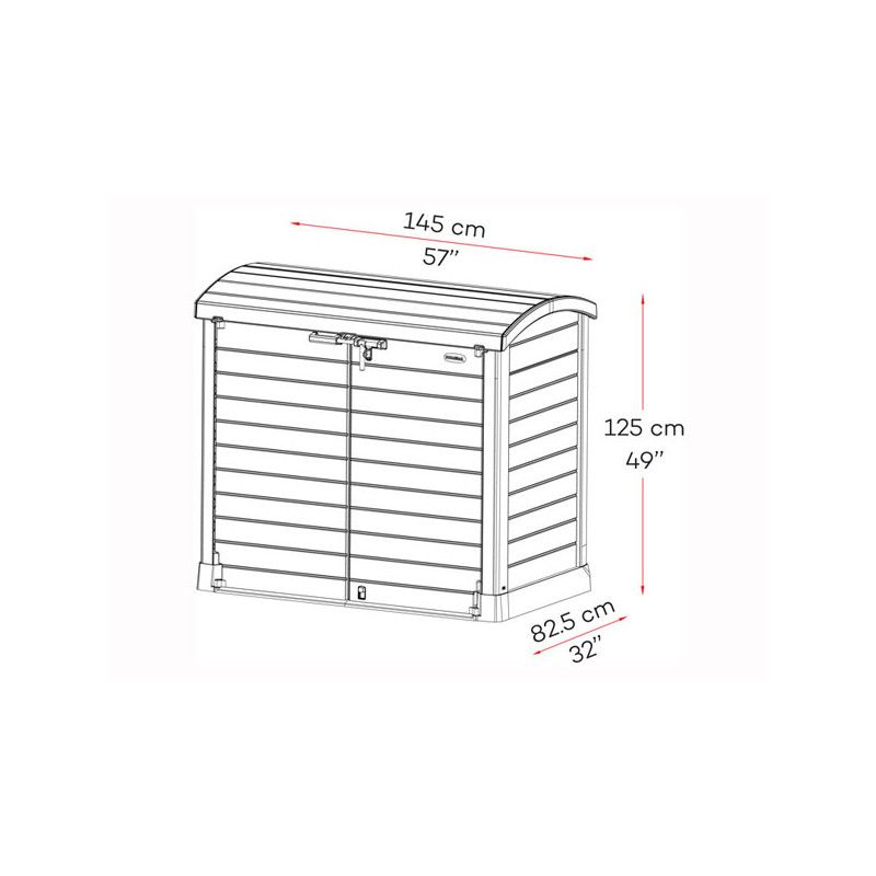 Coffre de rangement étanche, armature aluminium, résine tressée traitée  anti-UV