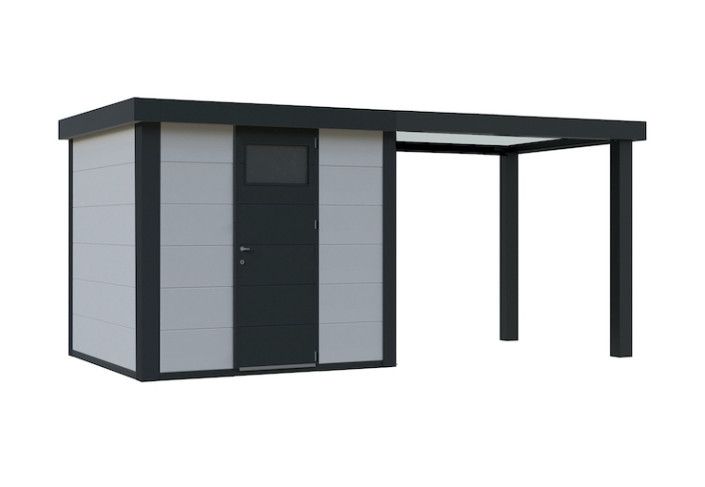 ABRI JARDIN METAL 5.70 M2 AVEC AUVENT