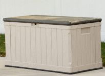 Coffre de rangement extérieur en résine effet bois marron – 850 L