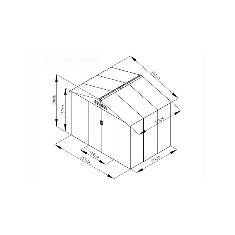 CHALET&JARDIN Abri de jardin métal - Imitation bois - 4,72² - PAO