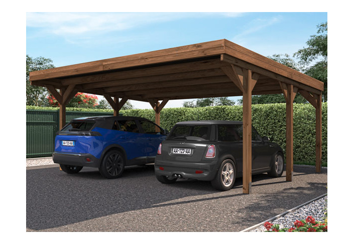 Carport Double Bois Traité - 30.7M2