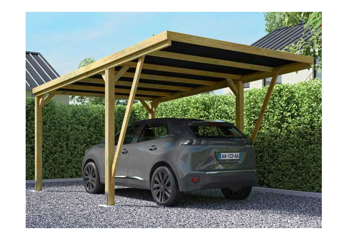 Carport Bois Traité Moderne - 14.8M2