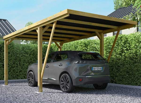 Carport Bois Traité Moderne - 14.8M2