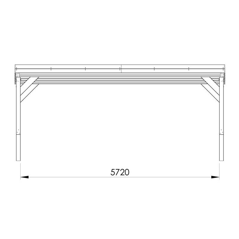 Carport Double en Bois d'Épicéa Traité et Fibre de Verre Capri 30