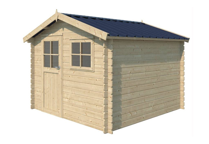 Abri jardin bois 2 pans + bac acier - 9.80m2