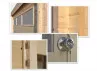 Abri Jardin Toit Plat + Auvent - Madriers Bois 44mm - 24m2