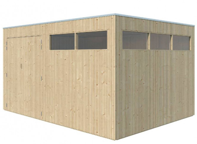 Abri de jardin panneaux bois 26mm montés sur cadre - 8m2