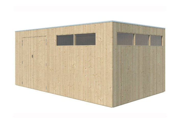 Abri de jardin panneaux bois 26mm montés sur cadre - 14.90m2