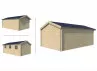 Garage bois madriers 44 mm - 24M2