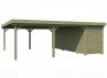 ABRI VOITURE Double + Atelier - Bois Autoclave