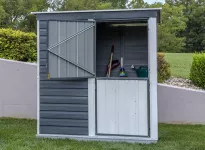 Abri jardin métal imitation bois avec porte fermière - 2.70 m²
