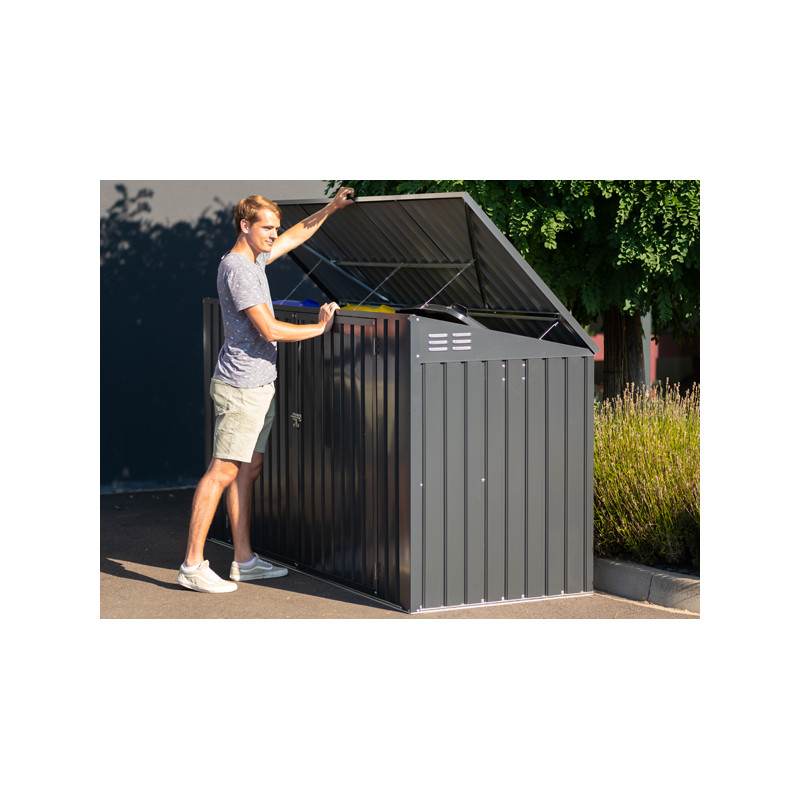 Abri 3 Poubelles 240L- Noir - PAS CHER !