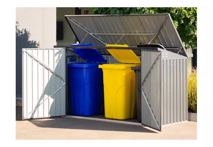 Abri métal multifonction - Abri 3 poubelles